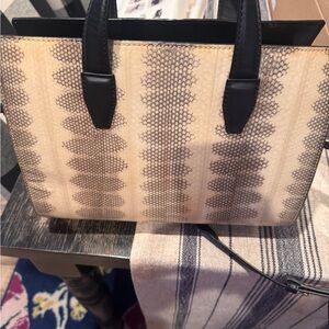 Alexander Wang Black and Cream pelican reptile leather vintage